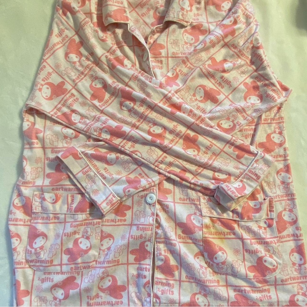 Pink my melody button up pajama top